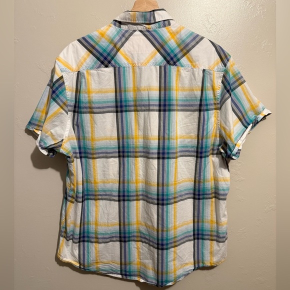 Original Penguin Men's Multicolor Plaid Button Down Short Sleeve Shirt Cotton XL - Picture 12 of 12